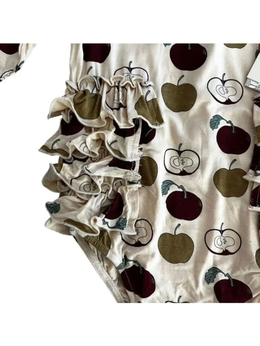 Kate Quinn Organics Apple Ruffle Bubble Size 12-18 Months New